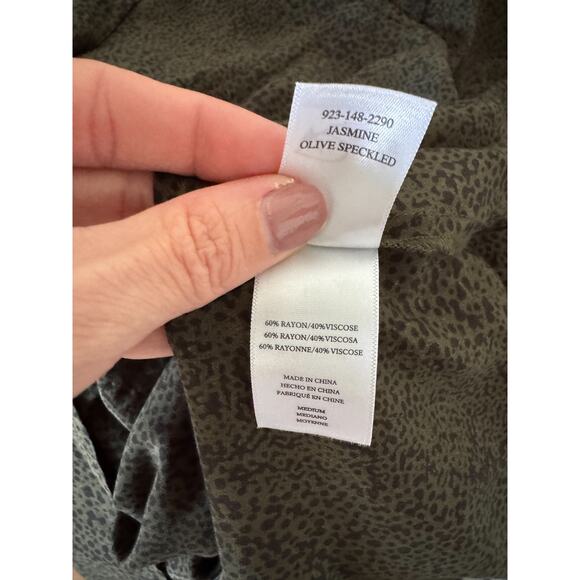 Rails Jasmine Speckled Long Sleeve Mini Dress Green Black Medium Small - Picture 11 of 12